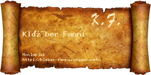 Kléber Fanni névjegykártya