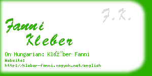 fanni kleber business card